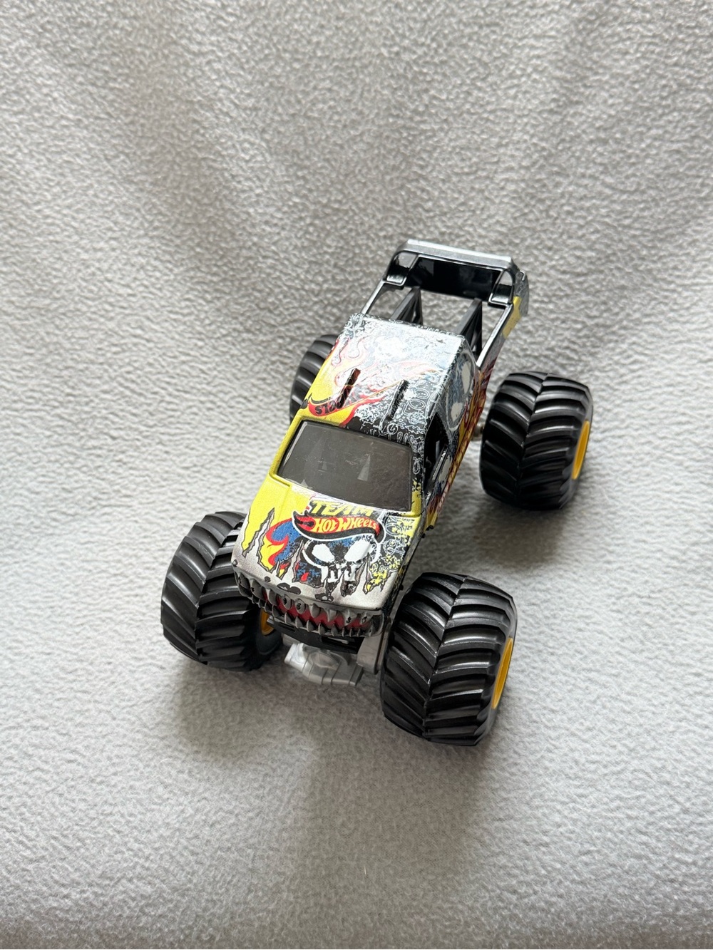Hot Wheels Yellow Skull Monster Truck Toy - Premium Kids Vehicle